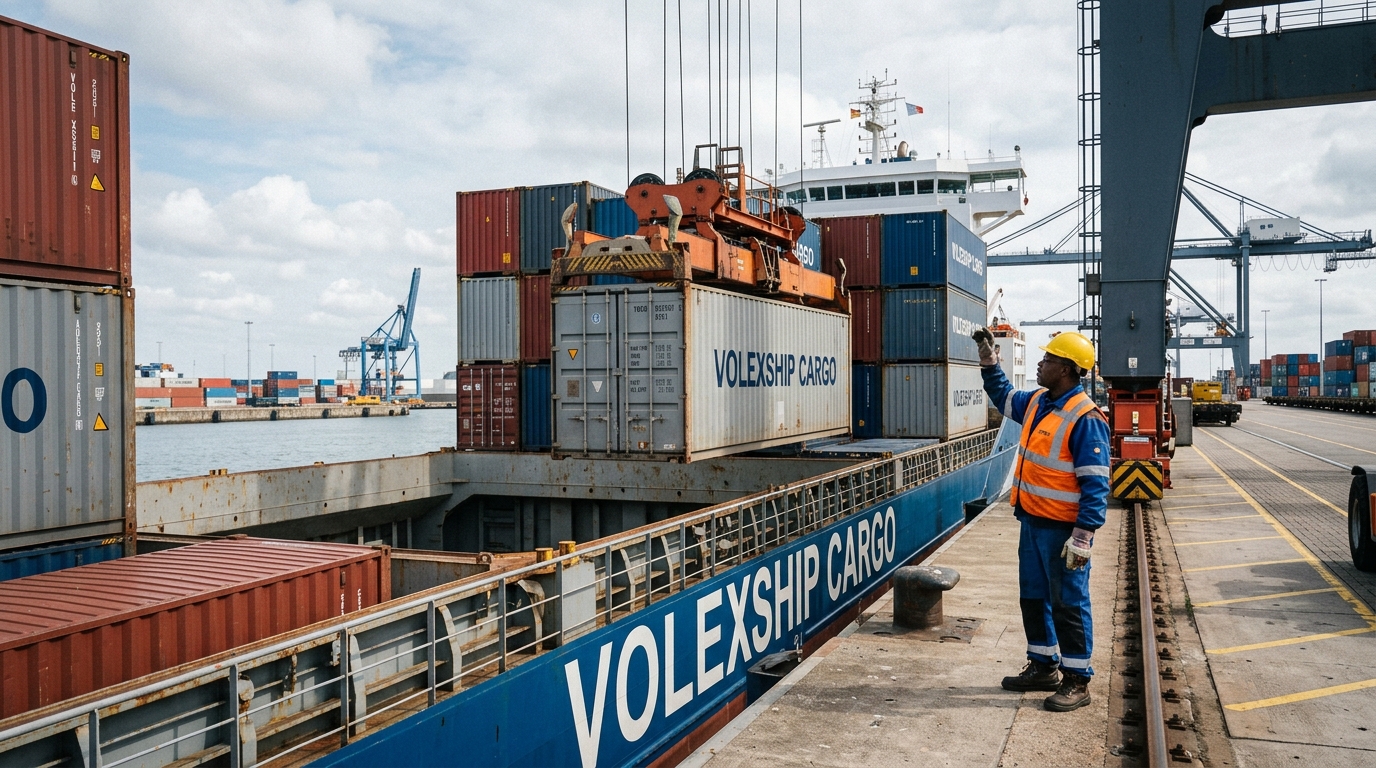 Containers on trucks